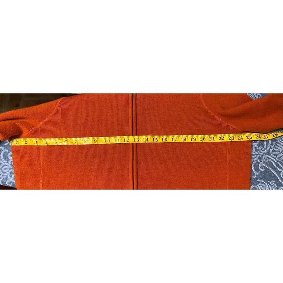 Sarah Spencer Deep Orange Italian Merino Wool Sweater Jacket Full Zip Sz. XL - Picture 7 of 9